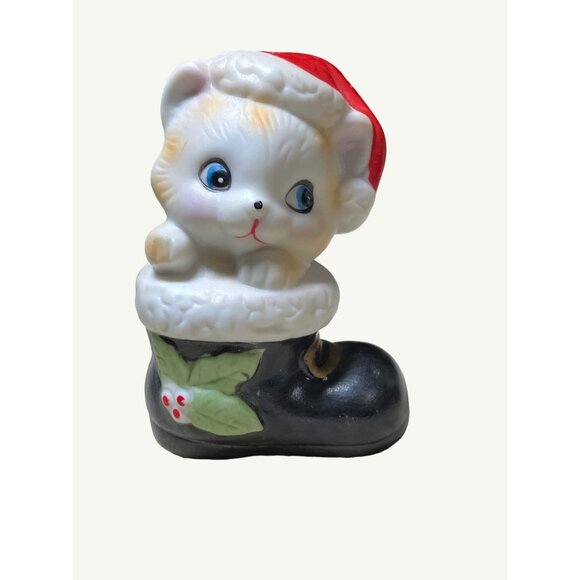 HOMCO Christmas Cats in Boots Figurine #8903 - Picture 6 of 13